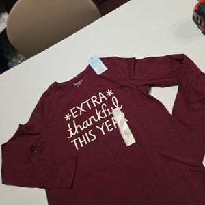 Cat & Jack 14 16 XL Girls Extra Thankful This Year Shirt EUC longsleeve